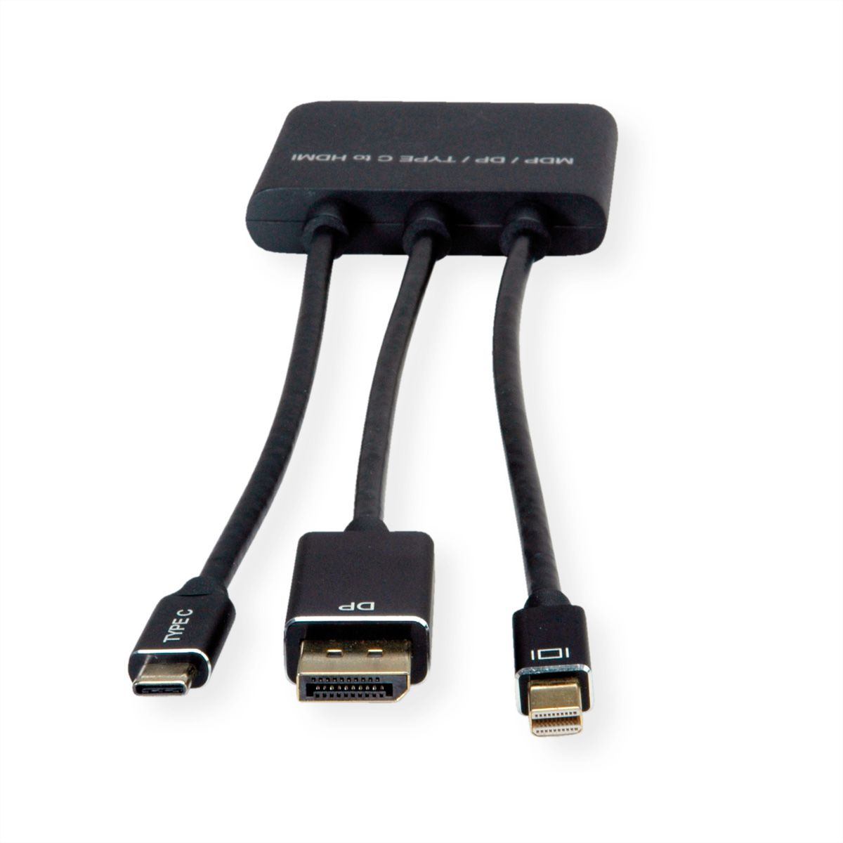 ROLINE Adaptateur Mini DisplayPort / DisplayPort / Type C HDMI, 0,15
