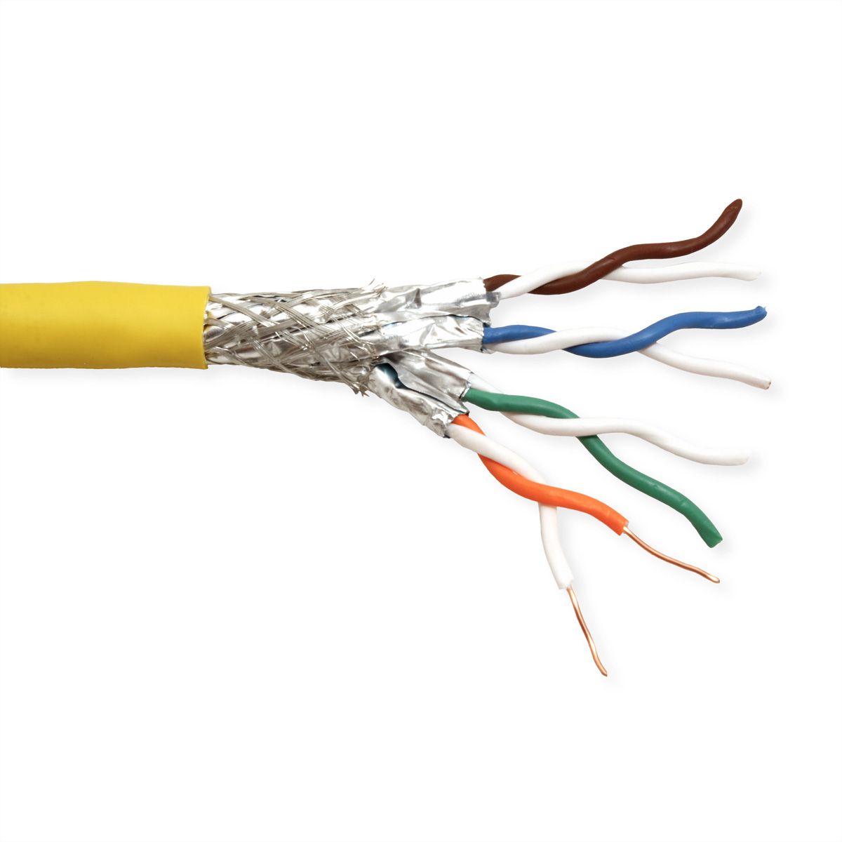 Câble Rj45 Cat 7 Blindé 100m ROLINE Câble Cat.8 (Classe I) S/FTP rigide LSOH, 100 m - SECOMP France