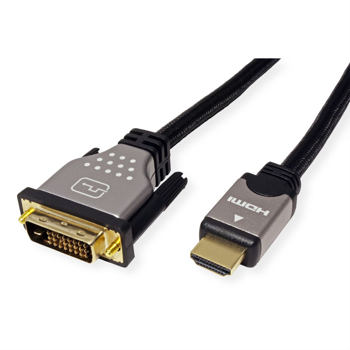 ROLINE Câble pour écran DVI (24+1) HDMI, Dual Link, MM, noir/argent