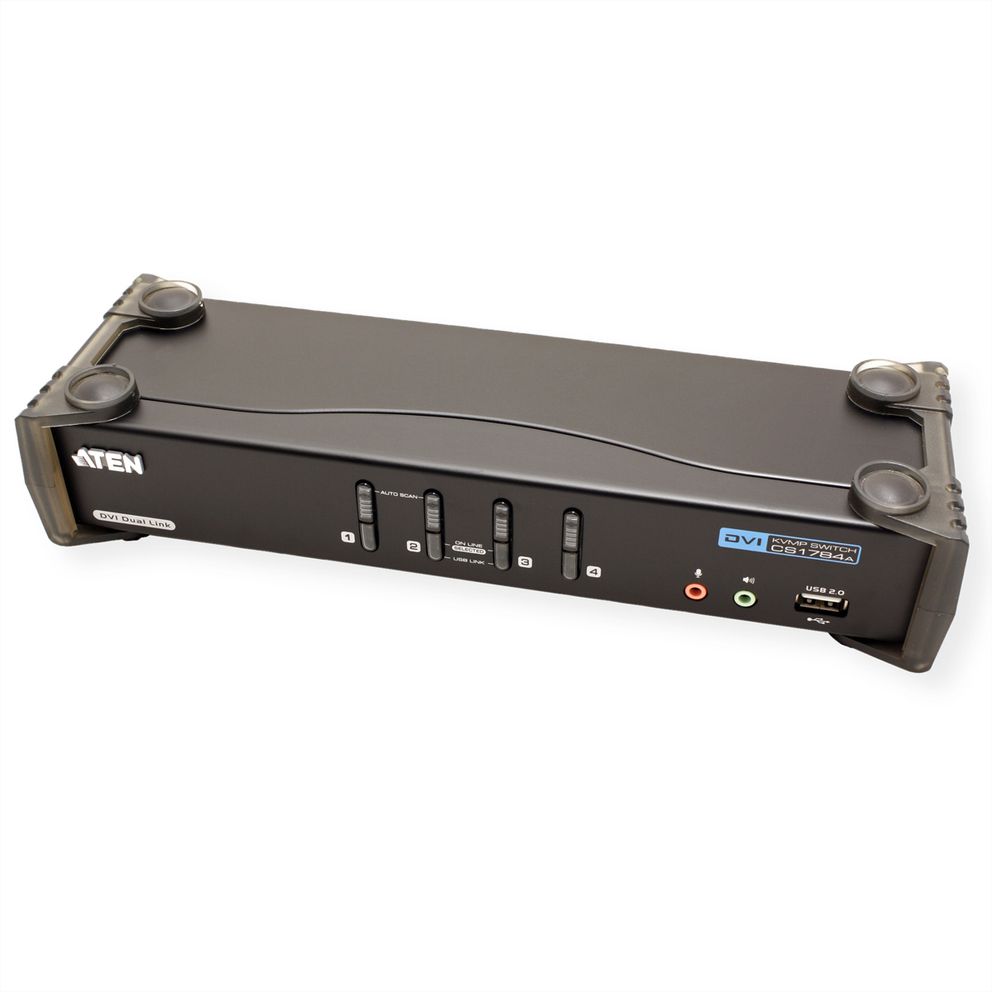 ATEN CS1784A Switch KVM DualLink DVI, USB, Audio, 4 ports France