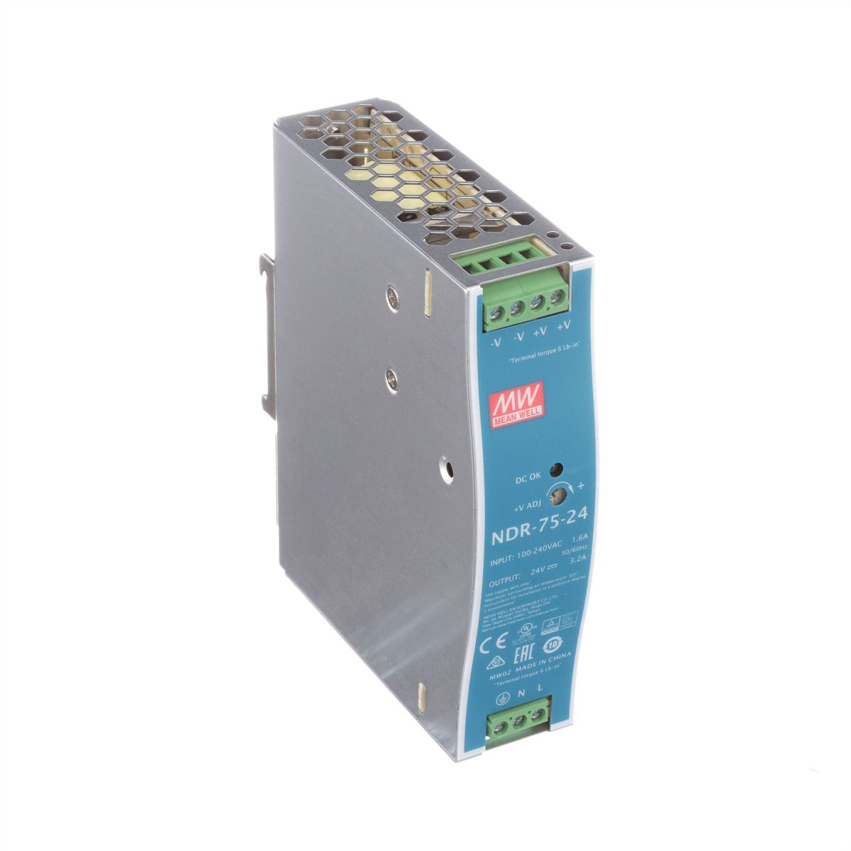 MEAN WELL DR-75-24 Alimentation industrielle DIN 75W 24V DC - SECOMP France