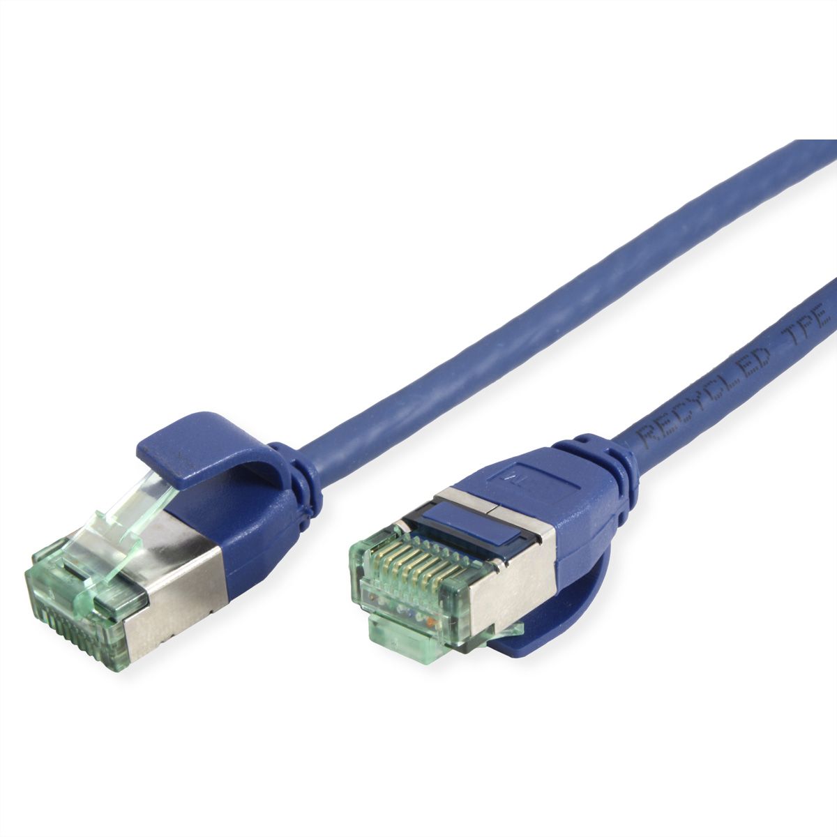 ROLINE RM Cordon DataCenter U/FTP Cat.6A (Classe EA), slim, bleu, 1 m