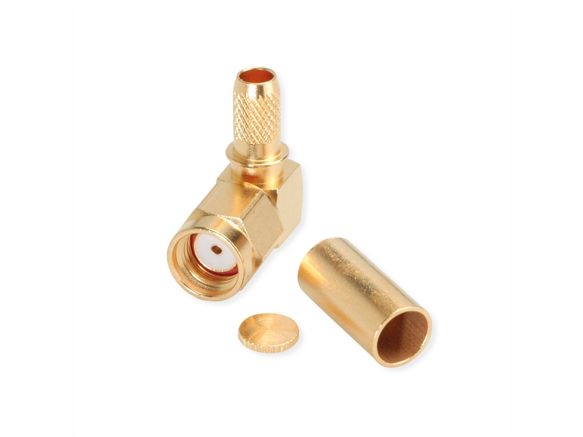 TELEGÄRTNER Connecteur R-SMA coudé, pour RG-58C/U souder/sertir