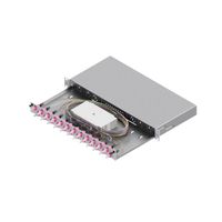 EasyLan Tiroir FO pour fusion basique catégorie C, 19" 1U, 24 ports, 24x LC-duplex, OM4