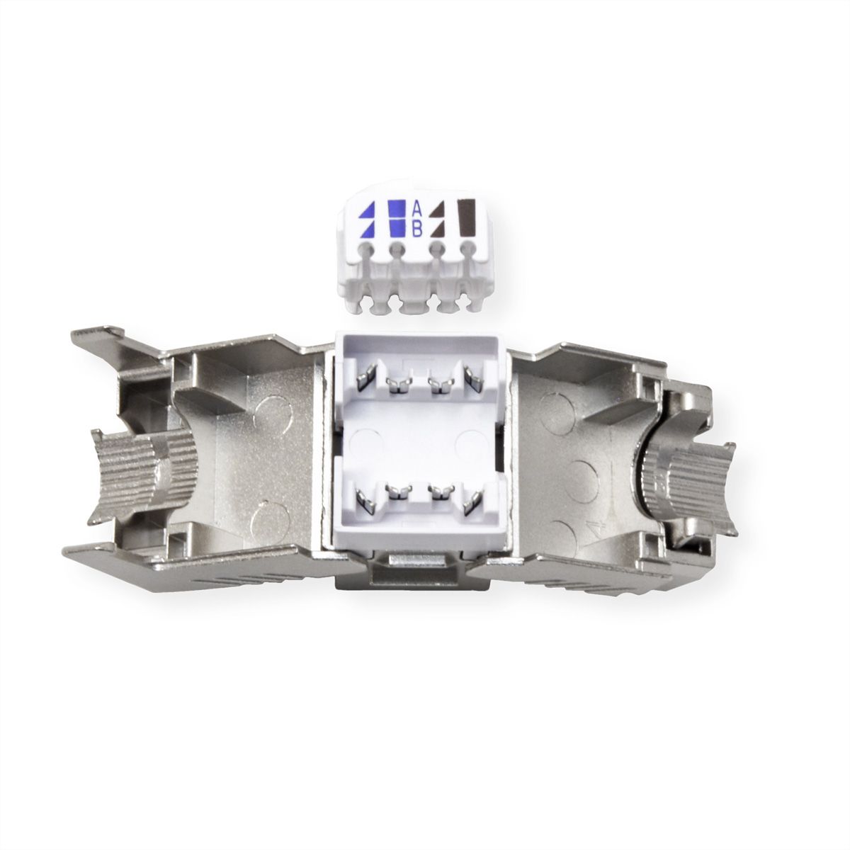 ROLINE Keystone Cat.6A (Classe EA), RJ-45, blindé, sans outil, GHMT, argent
