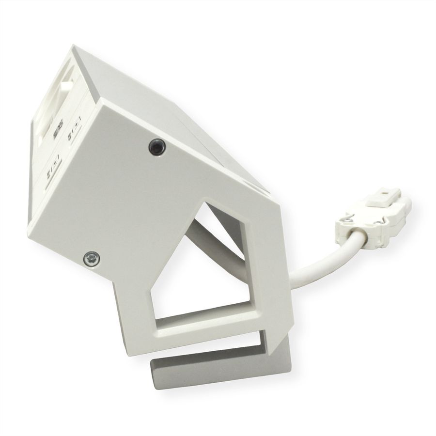 BACHMANN DESK2 ALU WHITE 2xUTE 1xUSB A/C 22W 1xinterrupteur 0,2m
