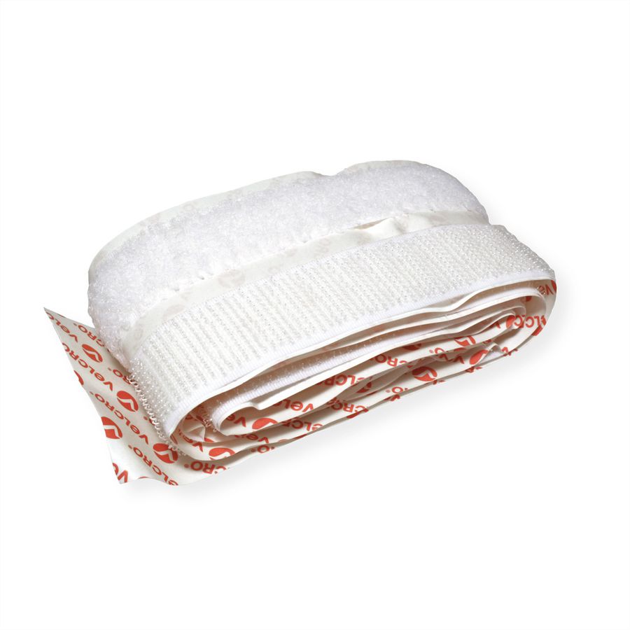 VELCRO® Bande 20mmx1m blanc, crochets & velours autocollants