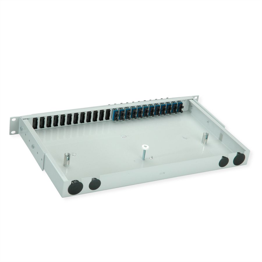 TELEGÄRTNER BASIS V Panneau FO avec coupleurs, 12x SC Duplex, bleu, OS2