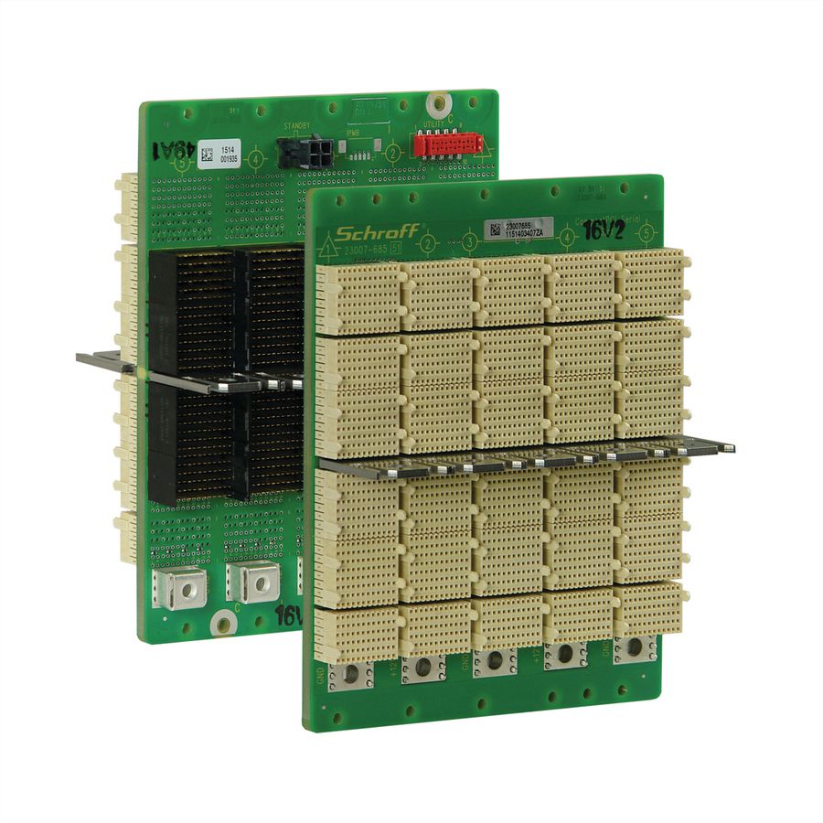 Carte-mère série CPCI SCHROFF, 3 U, 5 slots, System Slot Left, Full-Mesh, avec RIO