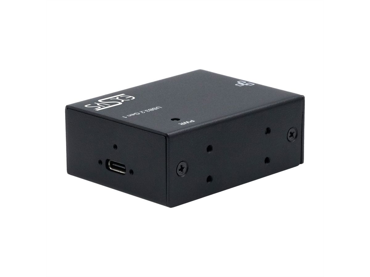 EXSYS EX-13020HMV USB 3.2 type C vers Ethernet 1 Gigabit, kit rail DIN inclus