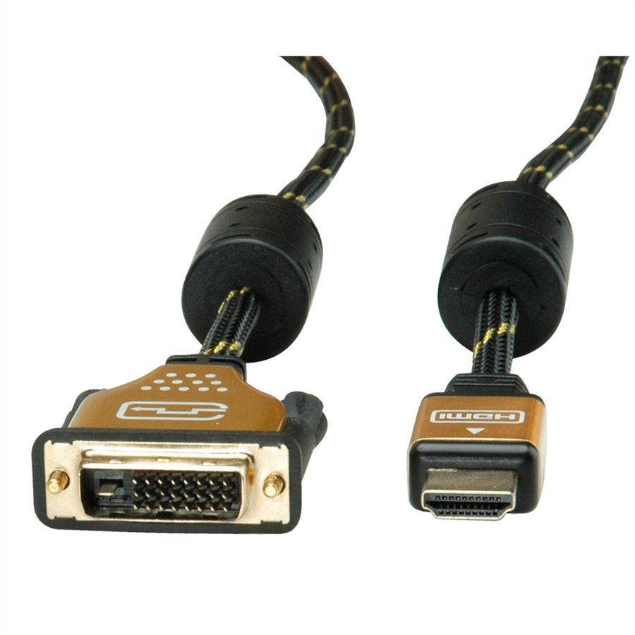 ROLINE GOLD Câble pour écran DVI (24+1) - HDMI, M/M, 10 m