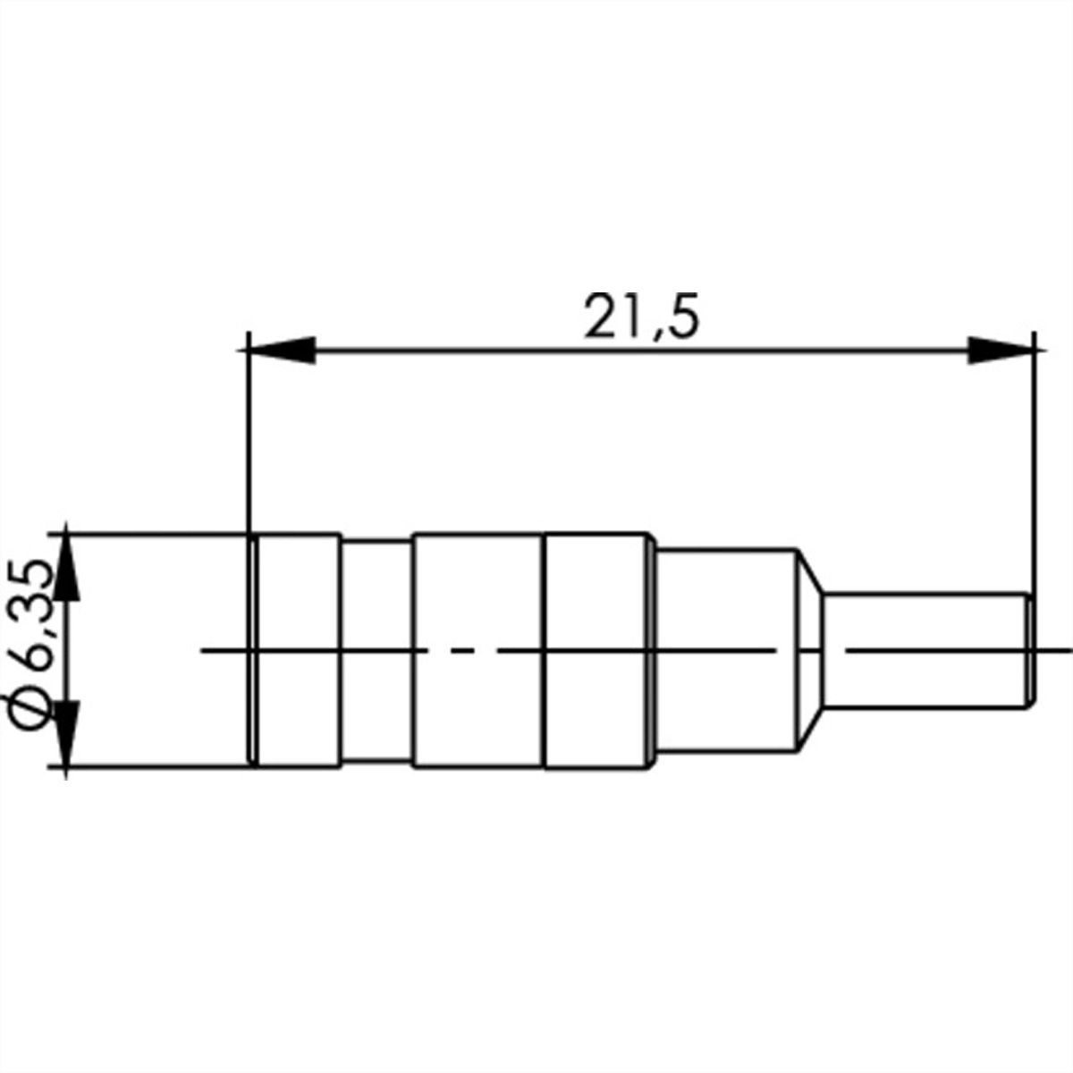 TELEGÄRTNER Prise SMB pour RG-316/U, plaqué or Connexion à souder/à sertir