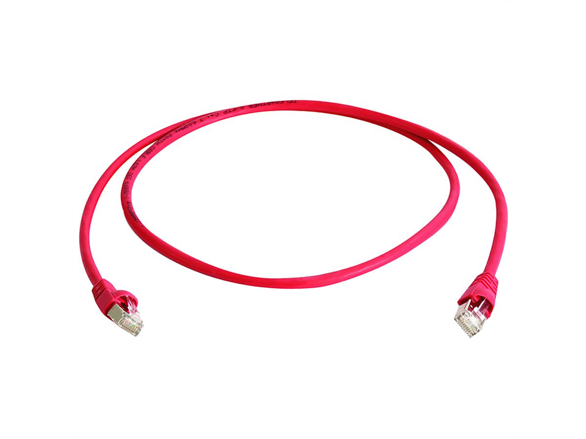 TELEGÄRTNER Cordon S/FTP Cat.6A 10/100/1000BT , croisé, rouge, 2 m