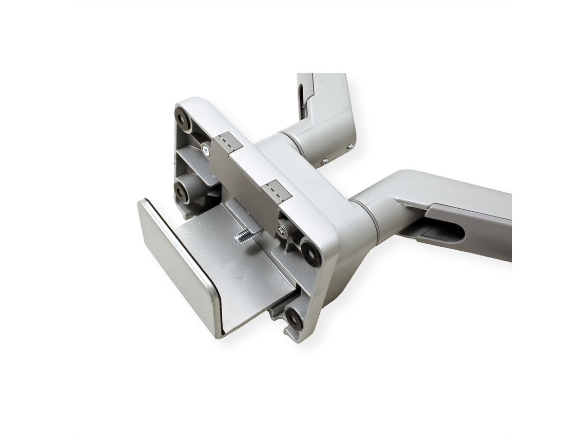 ROLINE Support double LCD, fixation sur bureau, vérin à gaz, 5 articulations, 17-23", jusqu'à 2x 9 kg, argent