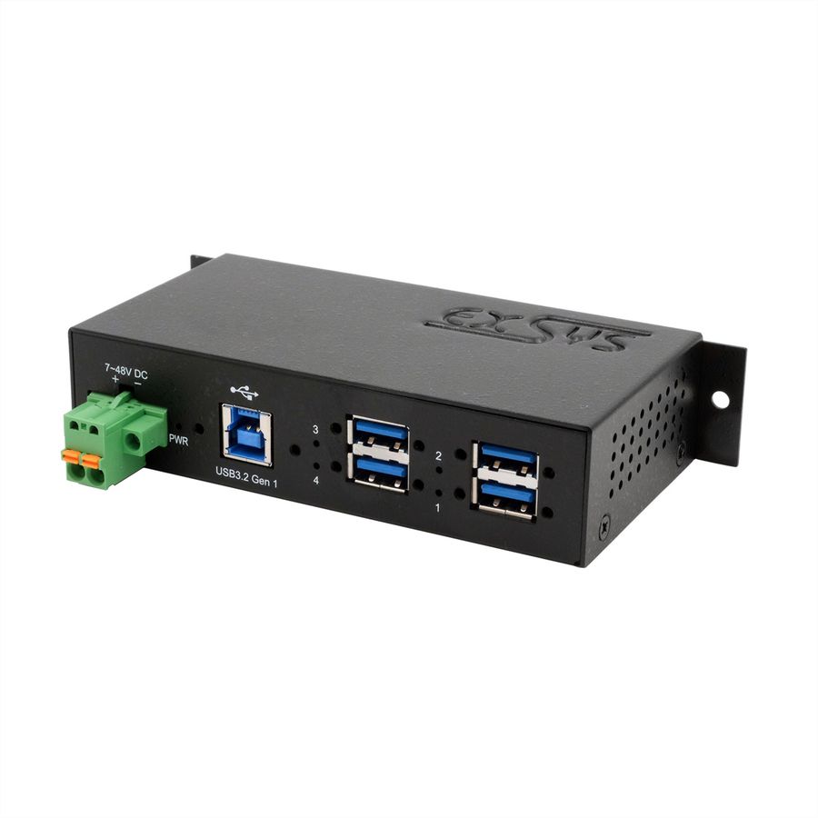 EXSYS EX-1185HMVS-2 Hub USB 3.2 Gen1 métal à 4 ports, protection de surtension 15KV ESD