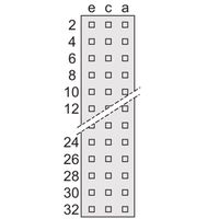 Connecteur SCHROFF de type E, EN 60603, DIN 41612, mâle, 48 contacts, broches à souder, 2.9 mm