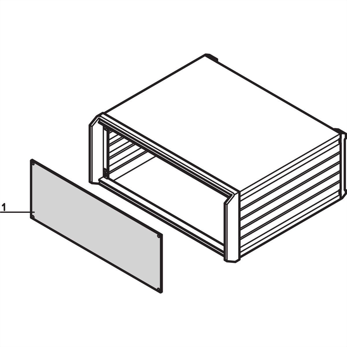 SCHROFF PropacPRO Face avant, pleine largeur, non blindée, 2 U, 63 CV, 2 mm, alu, anodisé, bords non traités