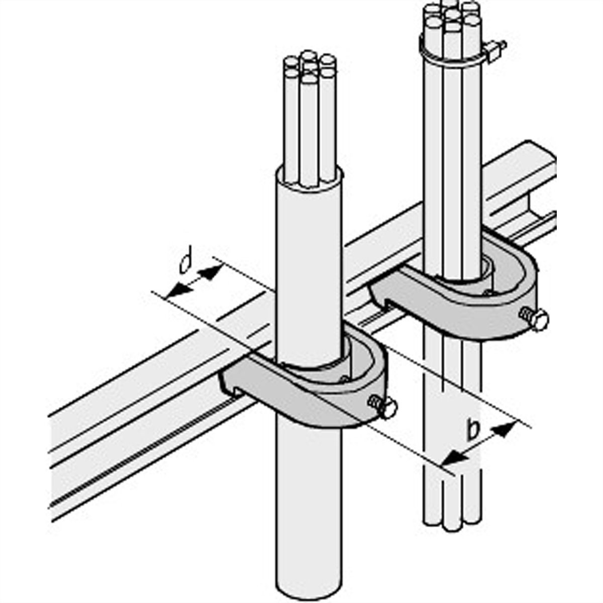 Rail en C SCHROFF, pour faisceau de câbles 22 ? 26 mm