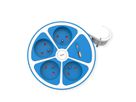 ROLINE Prise multiple, 4 ports avec interrupteur, rond, Version UTE, Fast Charger, 1x USB A+C, bleu, 3 m