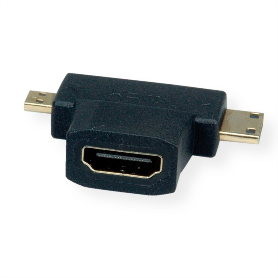 VALUE Adaptateur T-HDMI, HDMI  - HDMI Mini + HDMI Micro