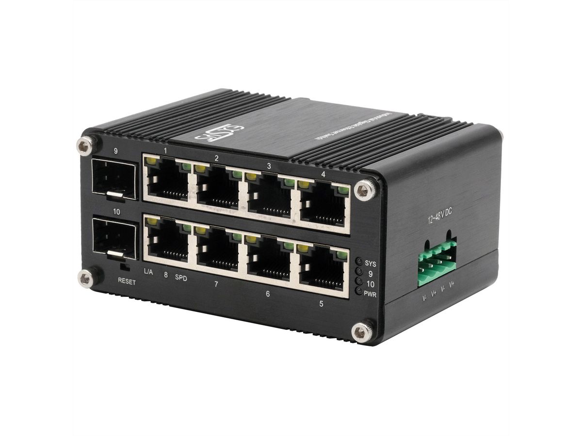 EXSYS EX-62035M-SFP Mini commutateur Gigabit industriel 8+2 ports, géré par le Web