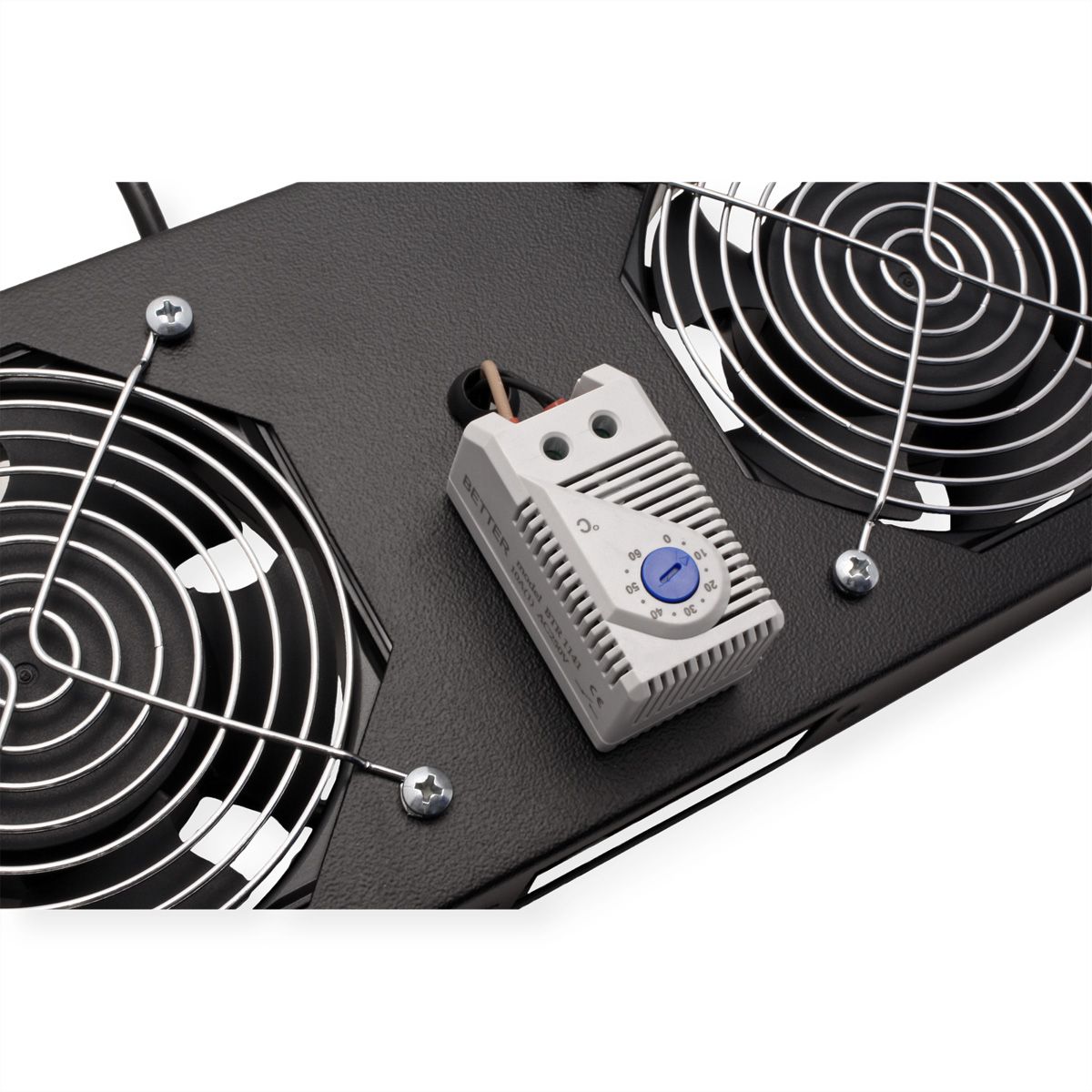 ROLINE Unité de ventilation 2 ventilateurs, thermostat , pour boîtier mural 19", noir