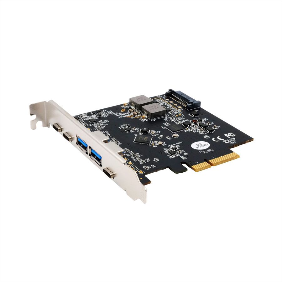 EXSYS EX-12007 Carte USB 3.2 Gen2 PCIe, 3 ports type C, 2 ports type A