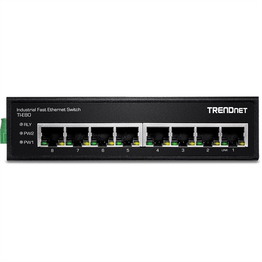 TRENDnet TI-E80 Switch Rail DIN Fast Ethernet industriel à 8 ports