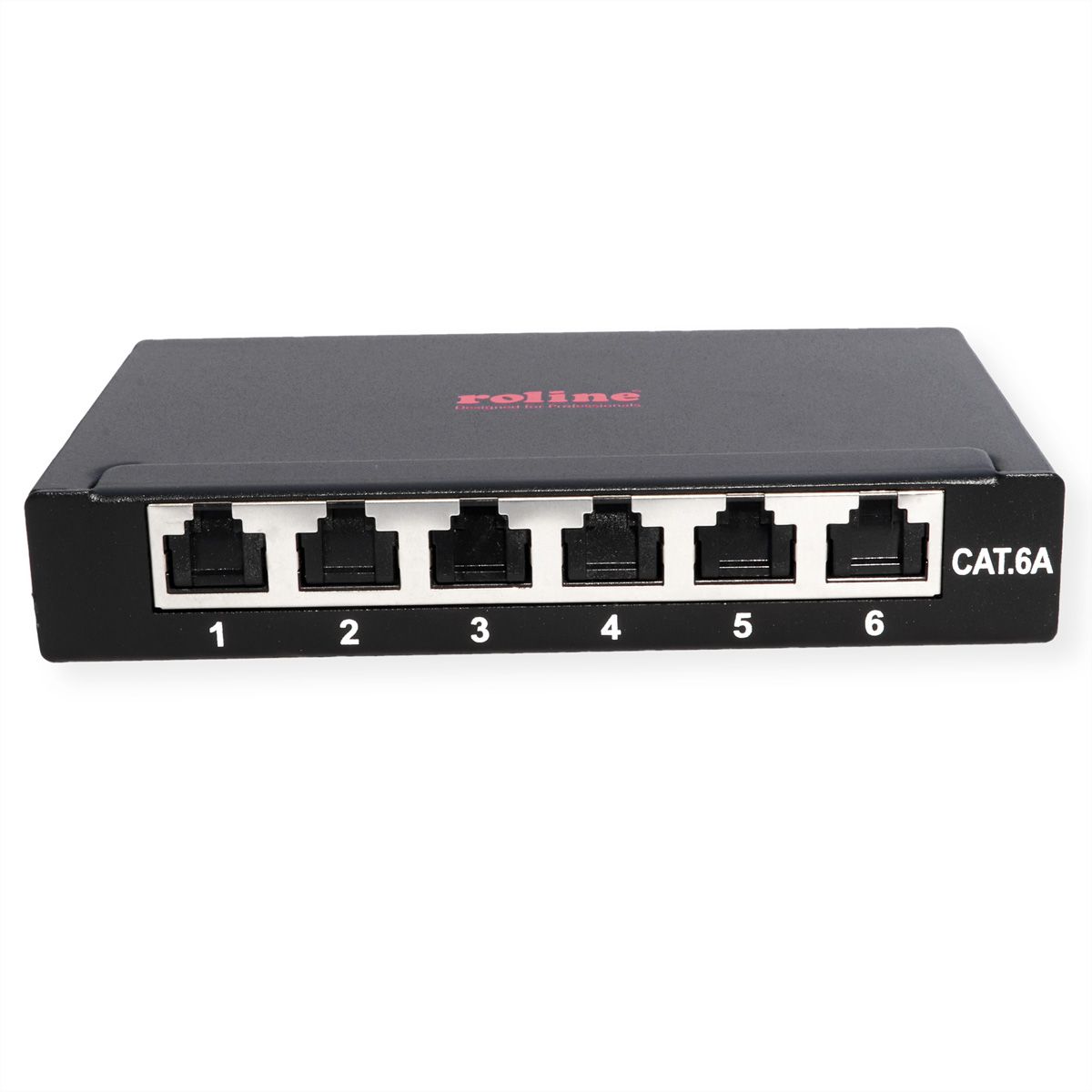 ROLINE Mini panneau Cat.6A/ClassEA 6 ports, 0,5U, blindé, noir