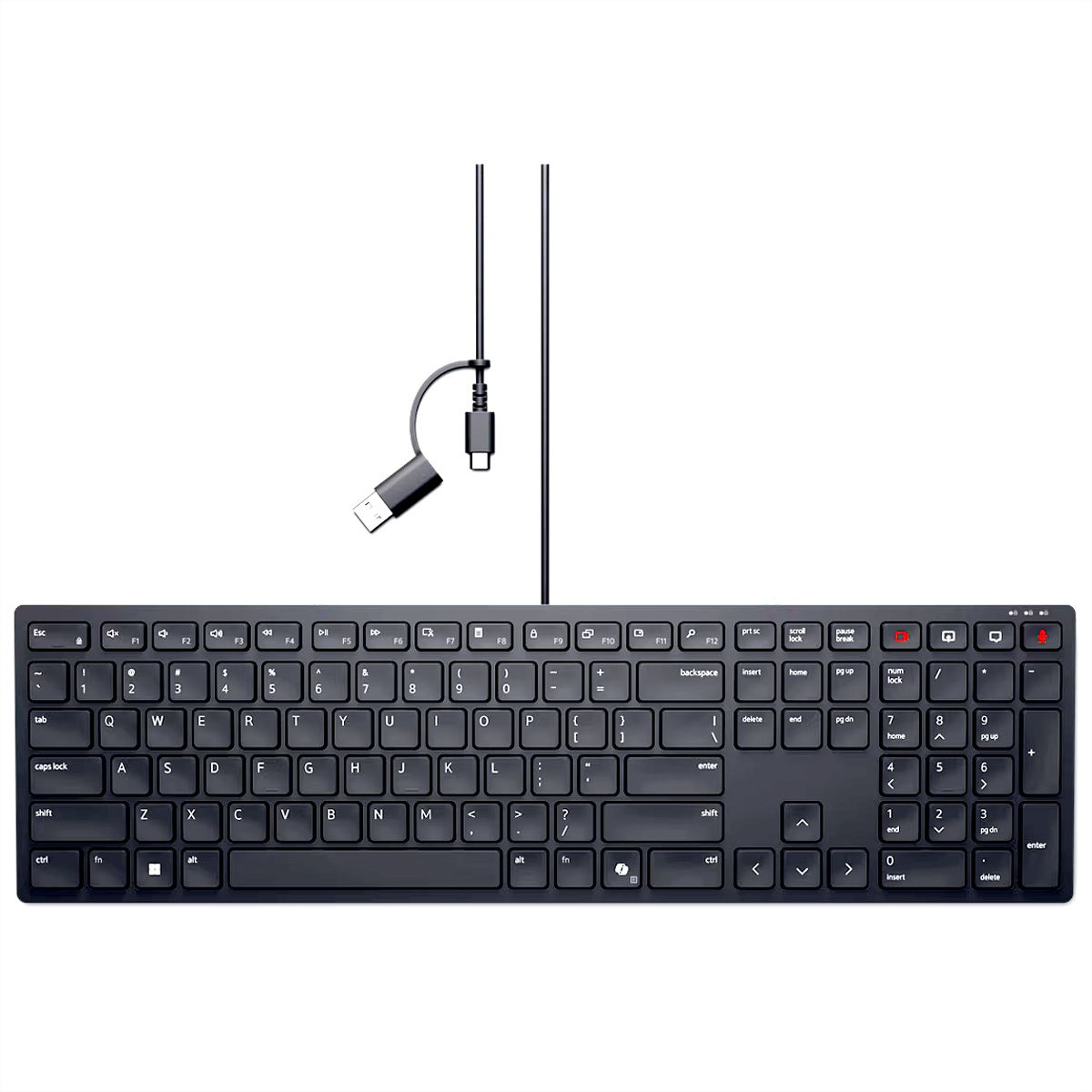 DELL KB525C Clavier filaire de collaboration Dell Pro silencieux, noir