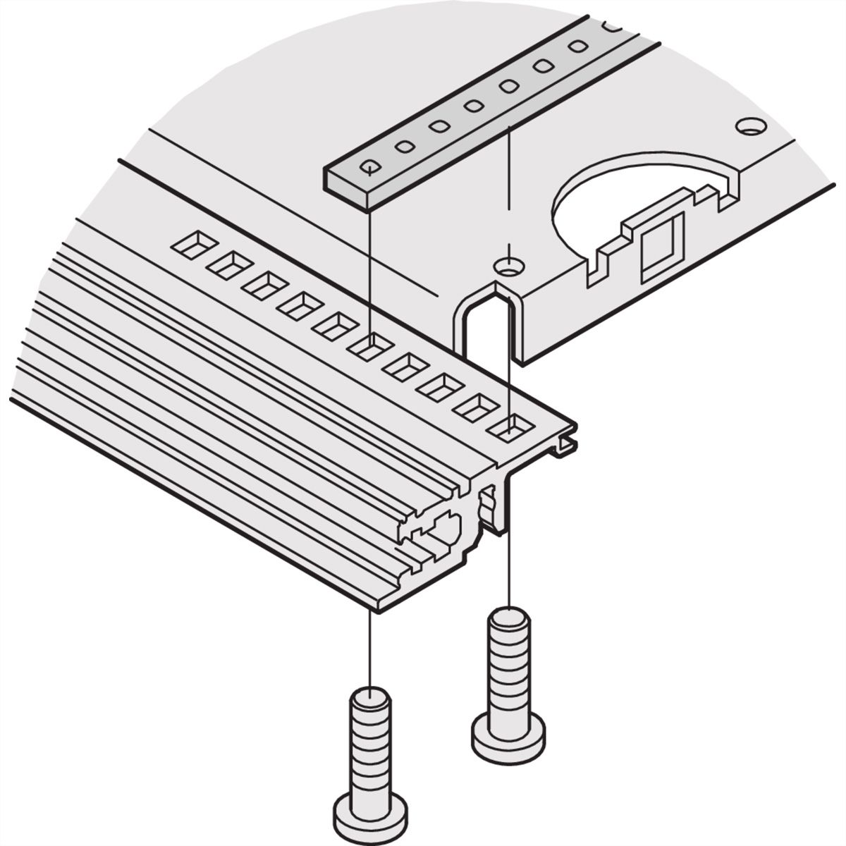Bande de fixation SCHROFF pour plaque de montage de largeur partielle, 220 mm
