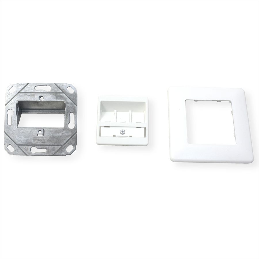 METZ CONNECT Keystone boîtier de raccordement encastré 3 port non équipé, blanc pur