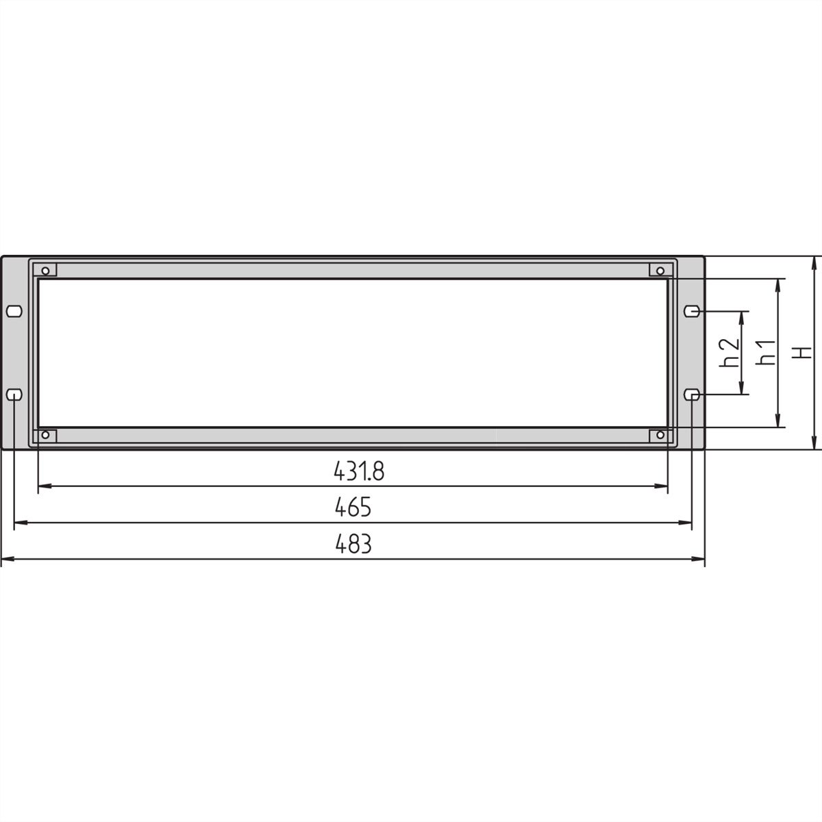 SCHROFF Inpac 19" Châssis, 3 U, 84 HP, 374.5 mm