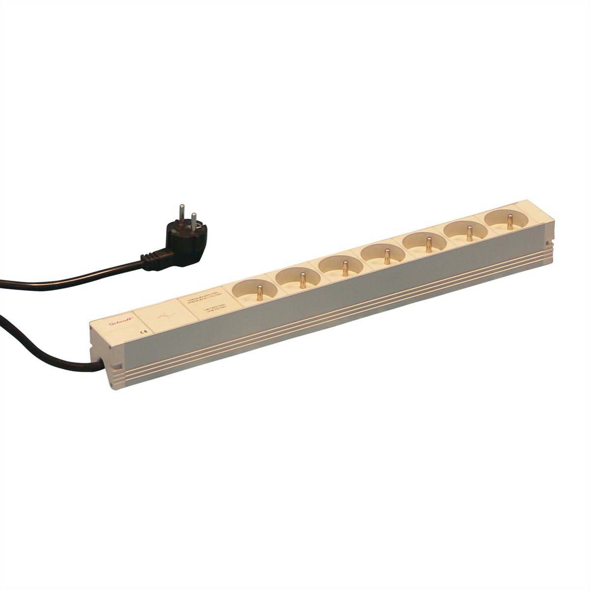 Bâti de prises SCHROFF, UTE, 7 prises, 19", avec filtre de suppression de réseau
