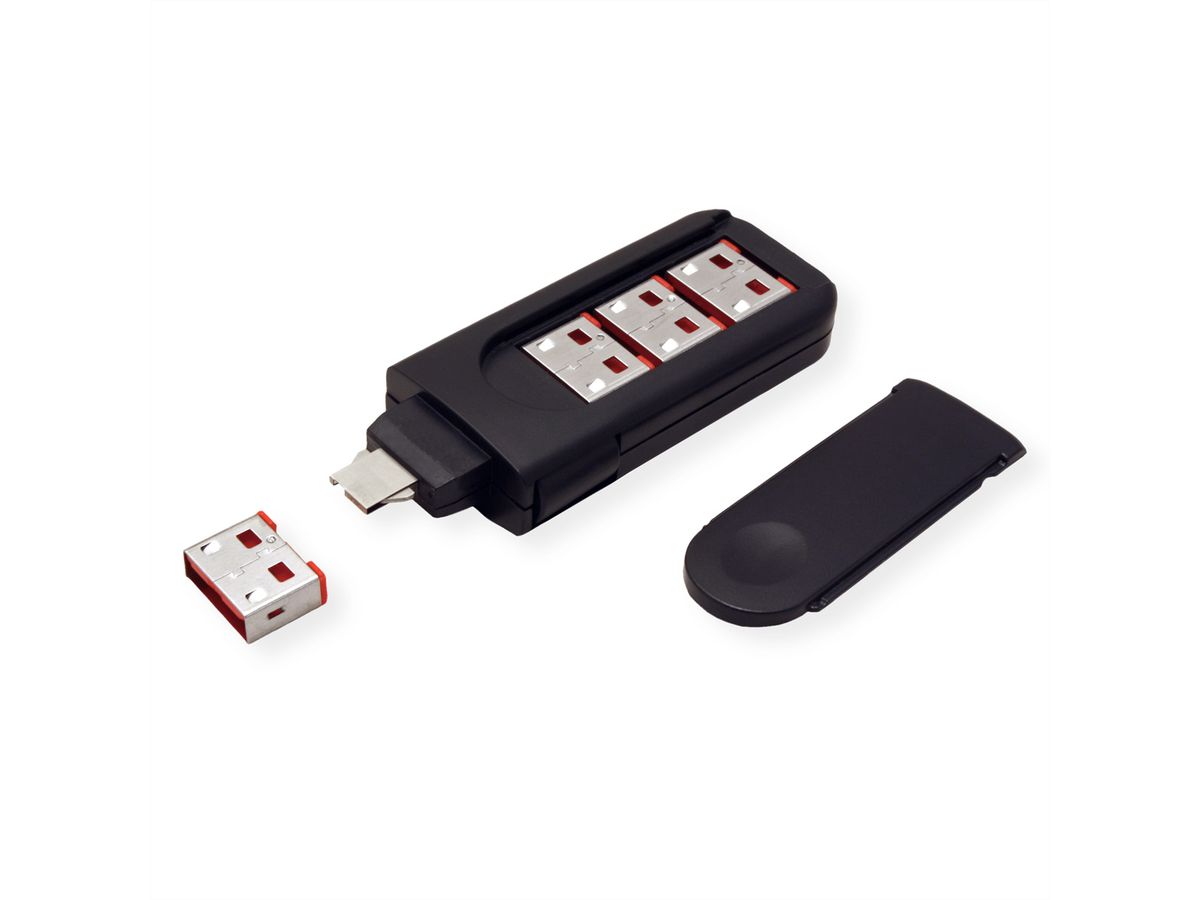 ROLINE Bloqueur de port USB Type A, 4x verrouillage et 1x clé