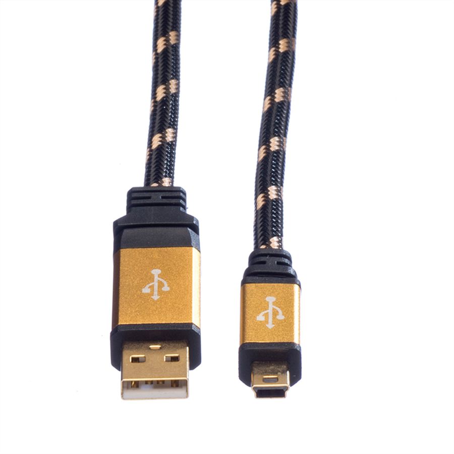 ROLINE GOLD Câble USB 2.0, type A - mini 5- broches, 1,8 m