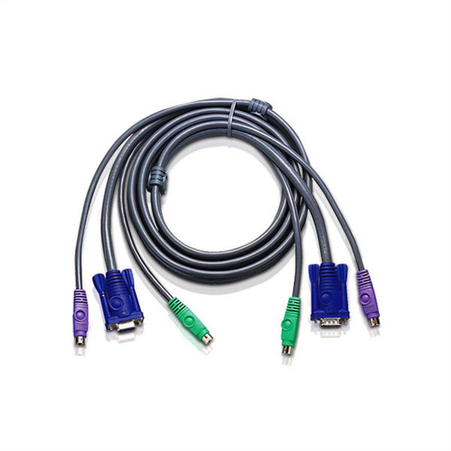 ATEN 2L-5003P/C Câble KVM fin PS/2, gris, 3 m