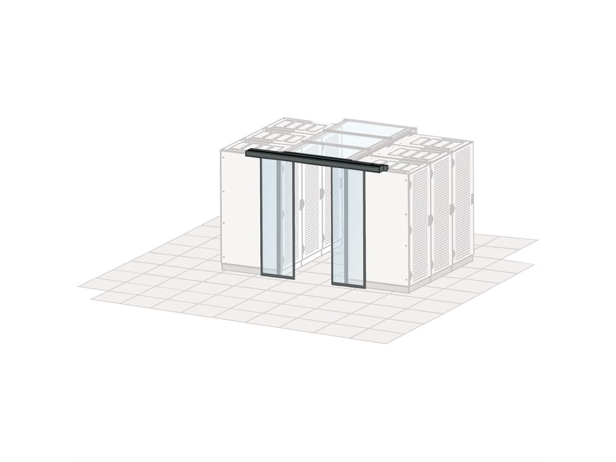 Porte coulissante manuelle de confinement d'allée SCHROFF, 1200W, RAL 7021