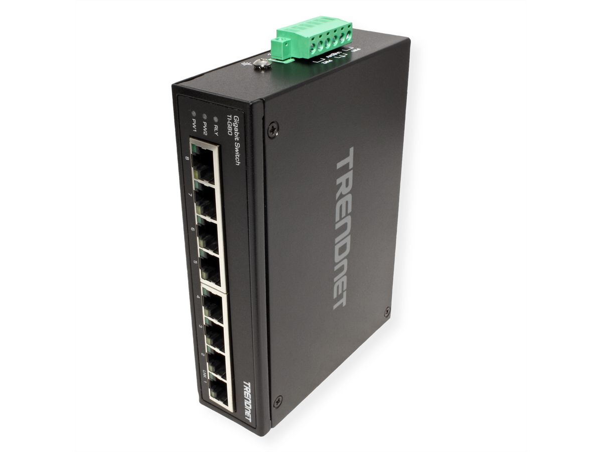 TRENDnet TI-G80 Switch Rail DIN Gigabit industriel renforcé à 8 ports