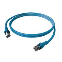 Cordon EasyLan DualBoot PushPull IP20, Cat.6A (Classe EA), S/FTP, bleu, 0,5 m