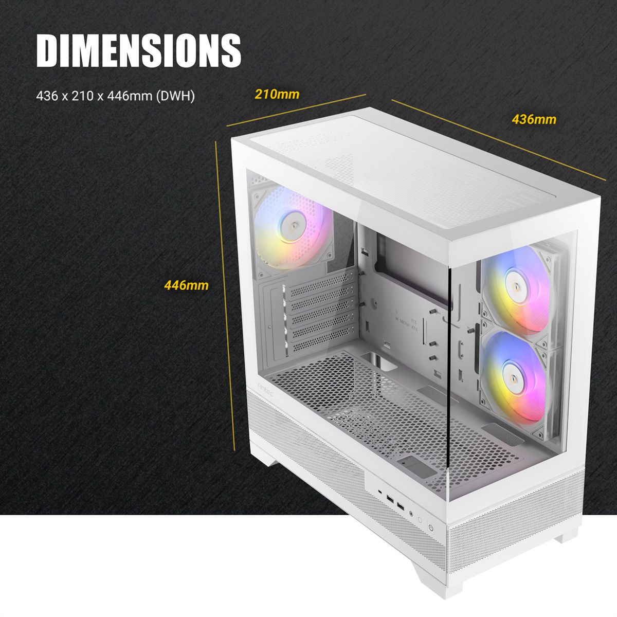 ANTEC CX500M ARGB Boîtier PC Mini Tour Micro-ATX, noir