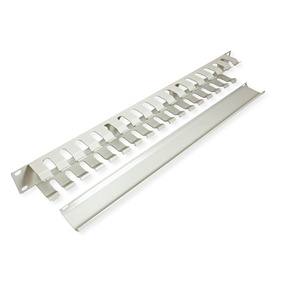 VALUE Plaque 19", 1 UH avec canal de rangement 40 x 40 mm, gris