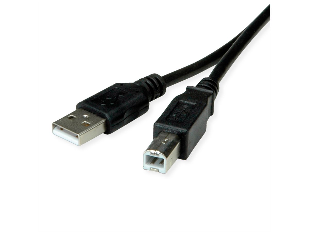 ROLINE RM Câble USB 2.0, type A-B, noir, 0,8 m