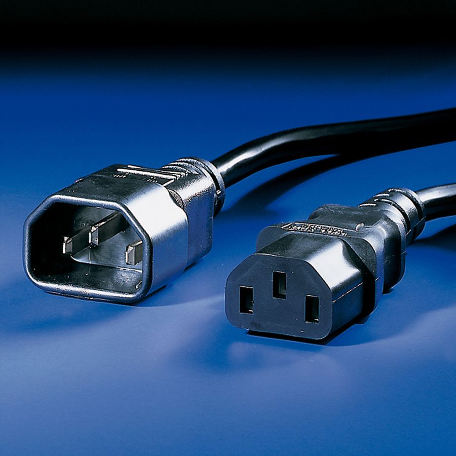 VALUE Câble d'alimentation, IEC 320 C14 - C13, noir, 0,5 m