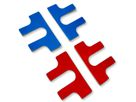 GUDE 7902 Etiquettes, autocollantes, rouge/bleu