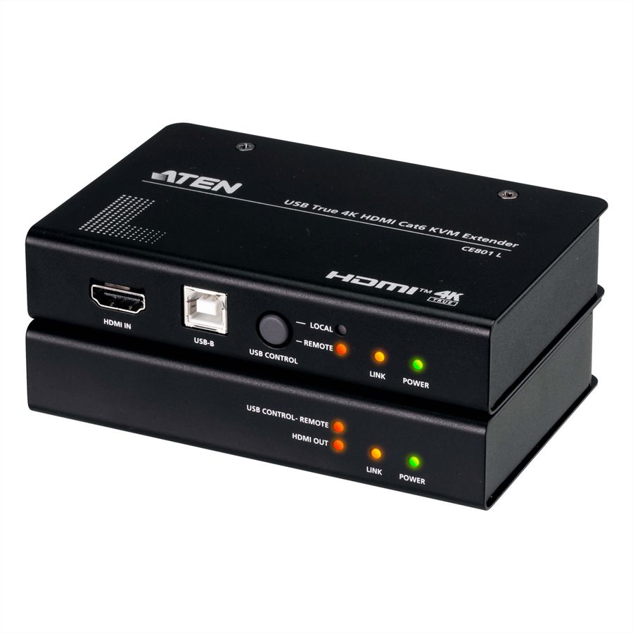 ATEN CE801 Extension KVM USB True 4K HDMI Cat 6, 4K à 70 m