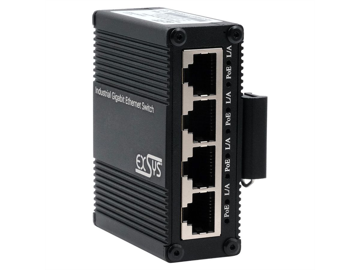 EXSYS EX-62021PoE-P Micro commutateur industriel Gigabit PoE à 5 ports, non géré