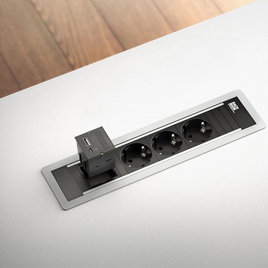 BACHMANN Module Replicateur de port, 2x USB, RJ45, Mini DisplayPort, USB-C