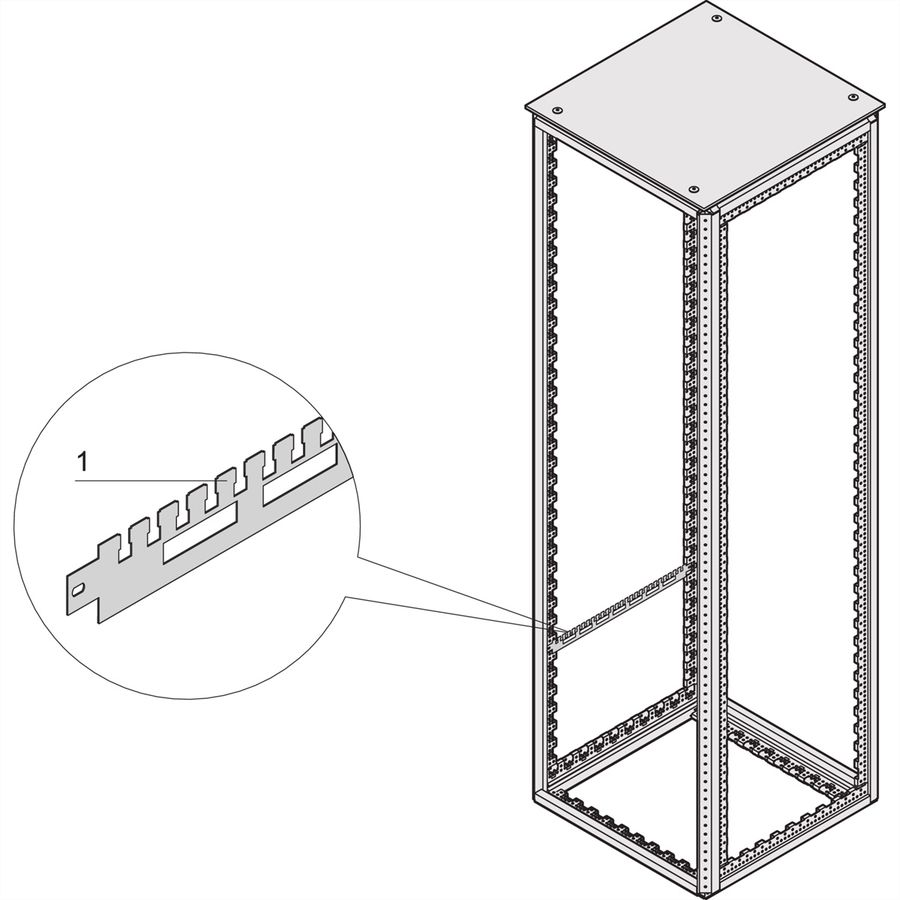 Rail support de câbles Varistar SCHROFF pour profondeur d'armoire, RAL 7021, 800D