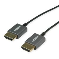 ROLINE Câble HDMI Ultra HD avec Ethernet, M/M, Ultra-Slim, coaxial, noir, 1,5 m